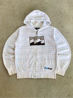 Y2k Billabong Surf Plaid Zip-Up Hoodie